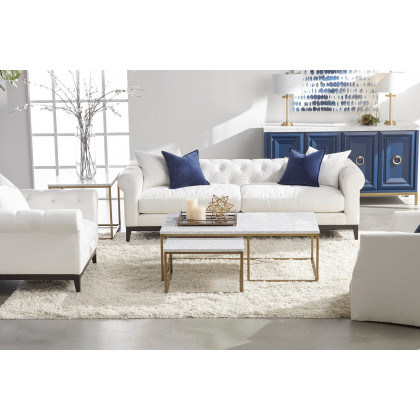 Essentials Faye Slipcover Swivel Club Chair - Cream Crepe