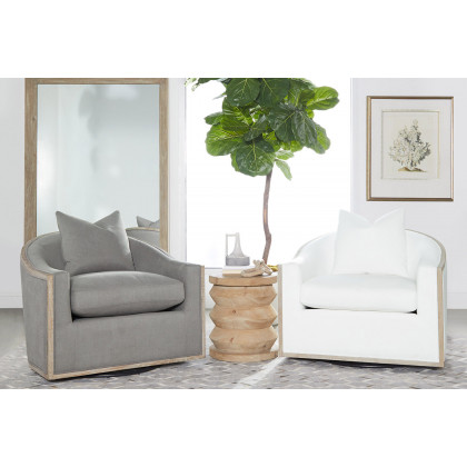 Essentials Paxton Swivel Club Chair - LiveSmart Peyton Pearl Natural Gray