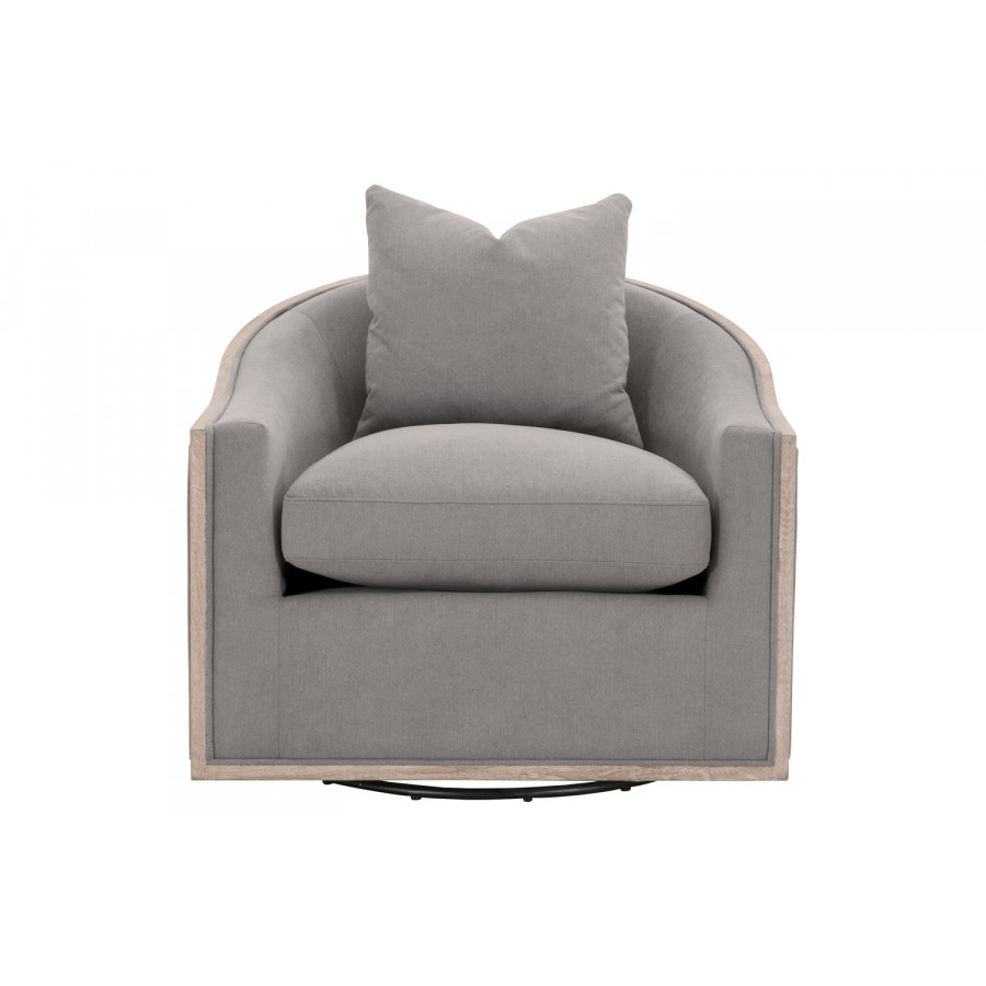 Essentials Paxton Swivel Club Chair - Livesmart Peyton Slate Natural Gray Oak