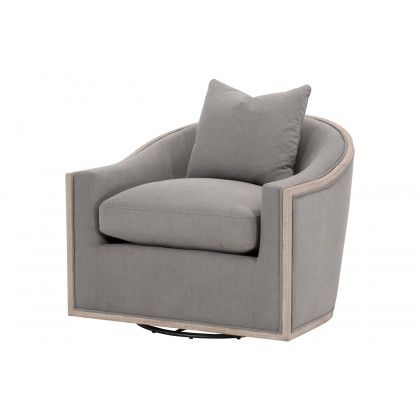 Essentials Paxton Swivel Club Chair - Livesmart Peyton Slate Natural Gray Oak