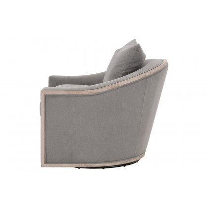 Essentials Paxton Swivel Club Chair - Livesmart Peyton Slate Natural Gray Oak