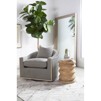 Essentials Paxton Swivel Club Chair - Livesmart Peyton Slate Natural Gray Oak