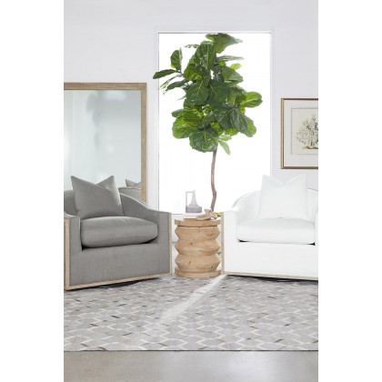Essentials Paxton Swivel Club Chair - Livesmart Peyton Slate Natural Gray Oak