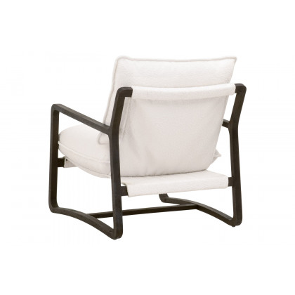 Essentials Hamlin Club Chair - Performance Boucle Snow Matte Brown Oak