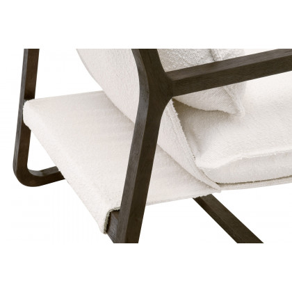Essentials Hamlin Club Chair - Performance Boucle Snow Matte Brown Oak
