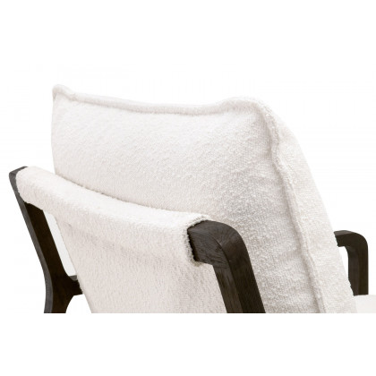 Essentials Hamlin Club Chair - Performance Boucle Snow Matte Brown Oak