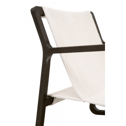 Essentials Hamlin Club Chair - Performance Boucle Snow Matte Brown Oak