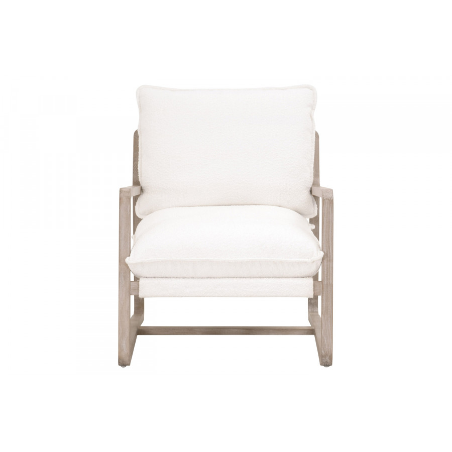 Essentials Hamlin Club Chair - Performance Boucle Snow Natural Gray Oak