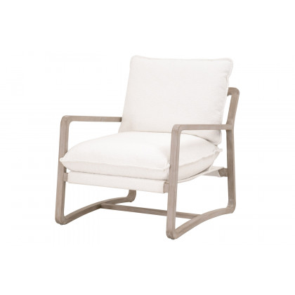 Essentials Hamlin Club Chair - Performance Boucle Snow Natural Gray Oak