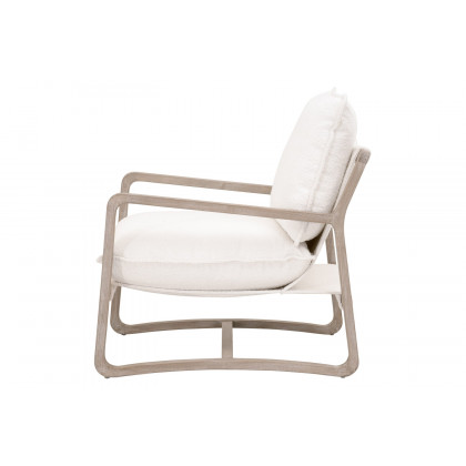 Essentials Hamlin Club Chair - Performance Boucle Snow Natural Gray Oak