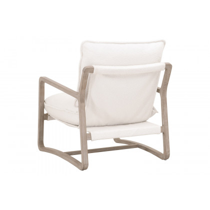 Essentials Hamlin Club Chair - Performance Boucle Snow Natural Gray Oak