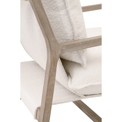 Essentials Hamlin Club Chair - Performance Boucle Snow Natural Gray Oak