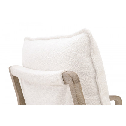 Essentials Hamlin Club Chair - Performance Boucle Snow Natural Gray Oak
