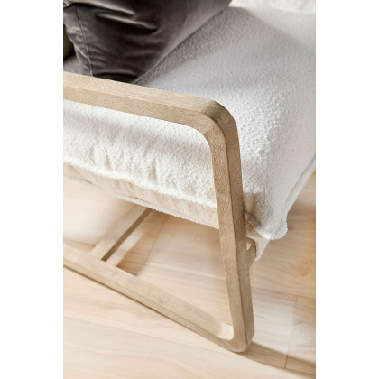 Essentials Hamlin Club Chair - Performance Boucle Snow Natural Gray Oak