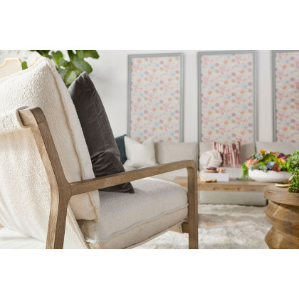 Essentials Hamlin Club Chair - Performance Boucle Snow Natural Gray Oak