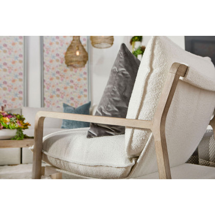 Essentials Hamlin Club Chair - Performance Boucle Snow Natural Gray Oak