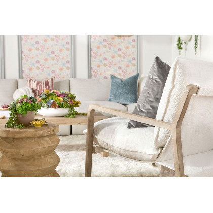 Essentials Hamlin Club Chair - Performance Boucle Snow Natural Gray Oak