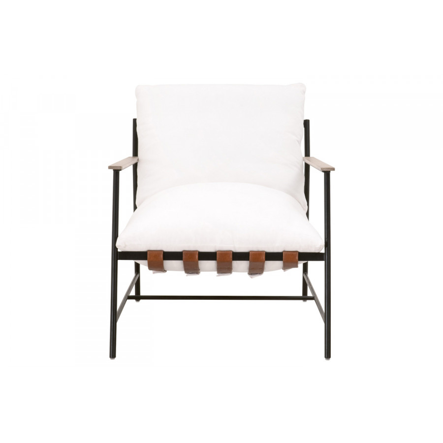 Essentials - Brando Club Chair in LiveSmart Peyton Pearl Black Iron