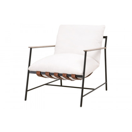 Essentials - Brando Club Chair in LiveSmart Peyton Pearl Black Iron