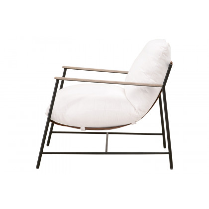 Essentials - Brando Club Chair in LiveSmart Peyton Pearl Black Iron