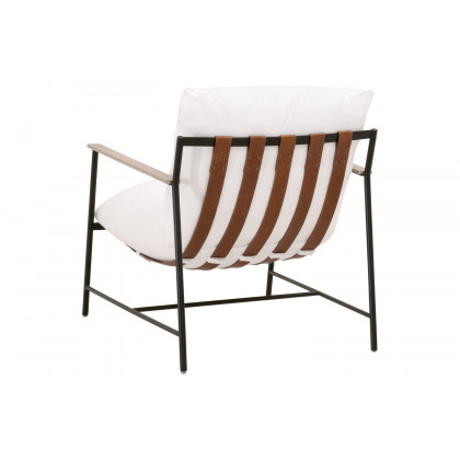 Essentials - Brando Club Chair in LiveSmart Peyton Pearl Black Iron
