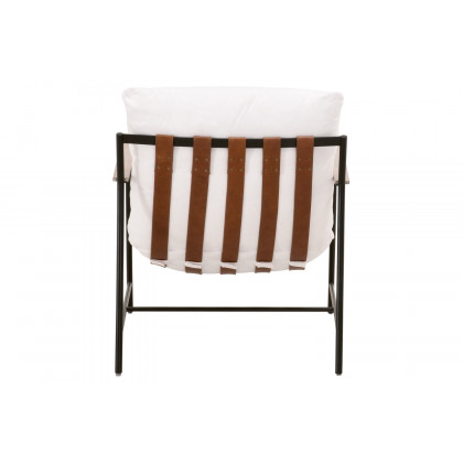 Essentials - Brando Club Chair in LiveSmart Peyton Pearl Black Iron