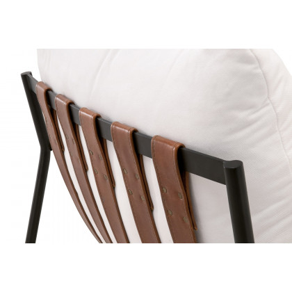 Essentials - Brando Club Chair in LiveSmart Peyton Pearl Black Iron
