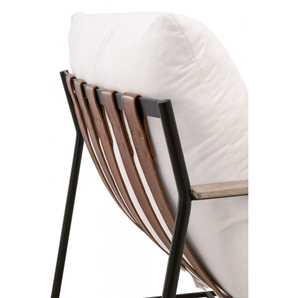 Essentials - Brando Club Chair in LiveSmart Peyton Pearl Black Iron