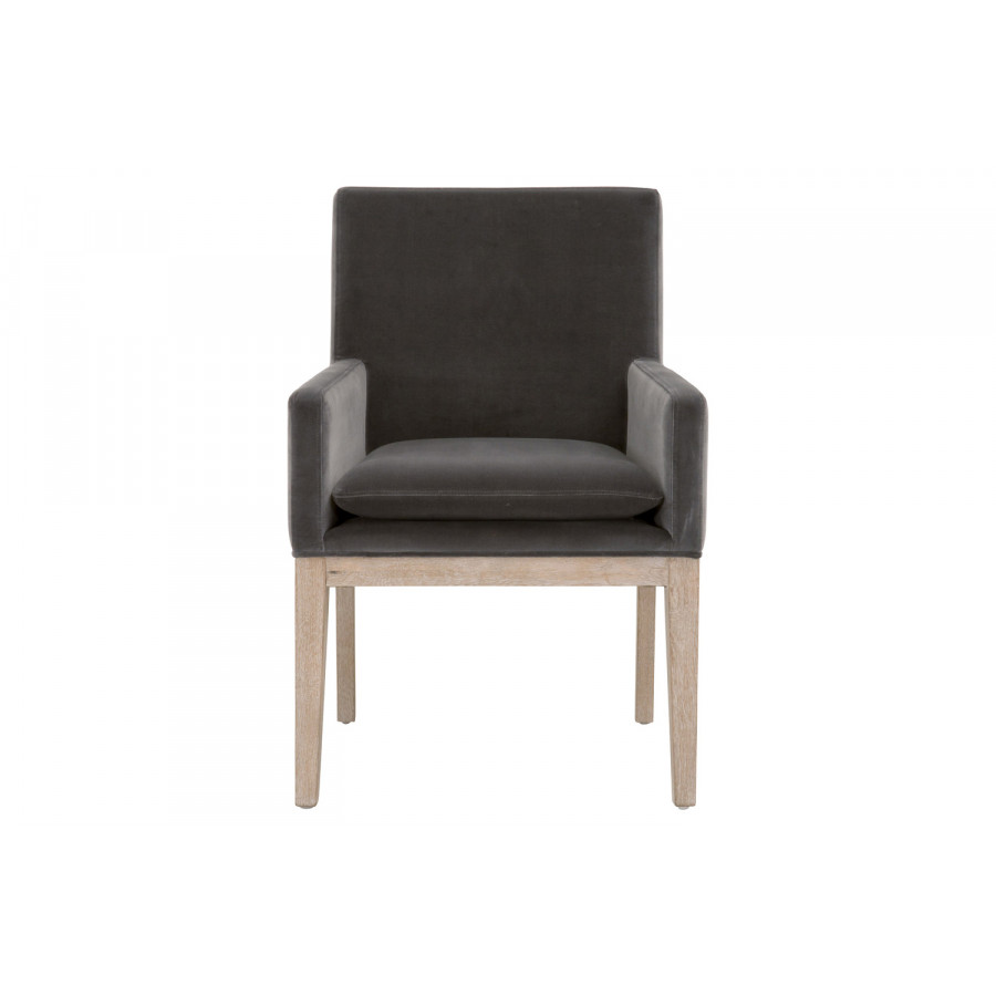 Essentials Drake Arm Chair - Dark Dove Velvet