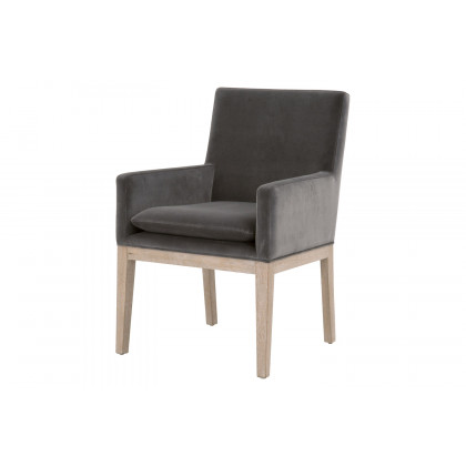 Essentials Drake Arm Chair - Dark Dove Velvet