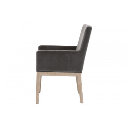 Essentials Drake Arm Chair - Dark Dove Velvet