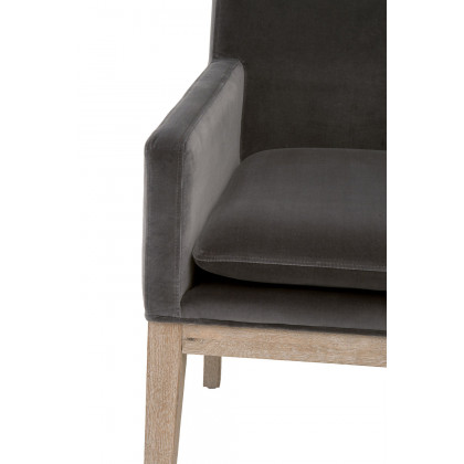 Essentials Drake Arm Chair - Dark Dove Velvet