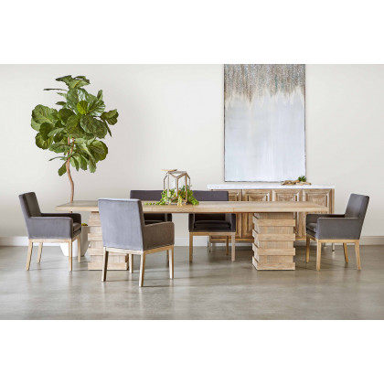 Essentials Drake Arm Chair - Dark Dove Velvet