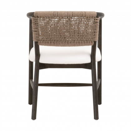 Essentials - Juxtaposition Accent Chair in LiveSmart Peyton-Pearl, Matte Brown Oak, Jute Twine