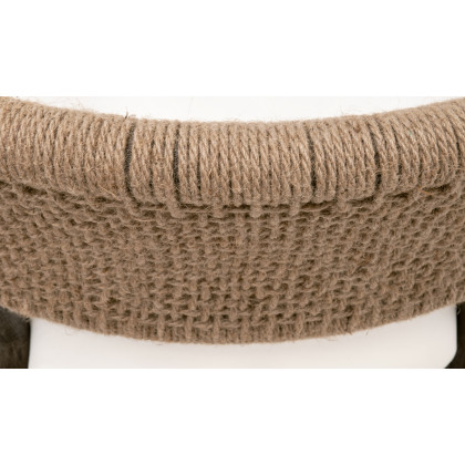 Essentials - Juxtaposition Accent Chair in LiveSmart Peyton-Pearl, Matte Brown Oak, Jute Twine