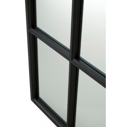 Essentials - Grid Mirror in Matte Black Oak