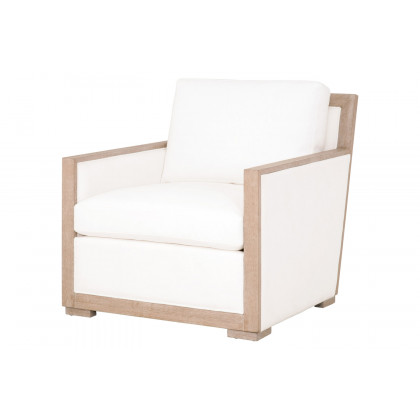Essentials - Manhattan Wood Trim Sofa Chair in LiveSmart Peyton Pearl Natural Gray