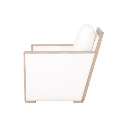 Essentials - Manhattan Wood Trim Sofa Chair in LiveSmart Peyton Pearl Natural Gray