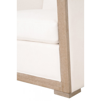 Essentials - Manhattan Wood Trim Sofa Chair in LiveSmart Peyton Pearl Natural Gray