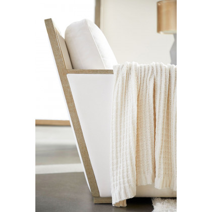Essentials - Manhattan Wood Trim Sofa Chair in LiveSmart Peyton Pearl Natural Gray