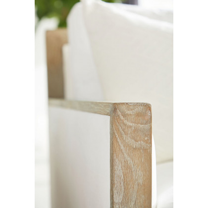 Essentials - Manhattan 85" Wood Trim Sofa in LiveSmart Peyton Pearl Natural Gray