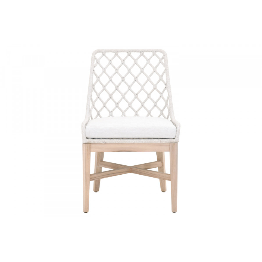 Essentials - Woven Lattis Outdoor Dining Chair in White Speckle