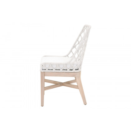 Essentials - Woven Lattis Outdoor Dining Chair in White Speckle
