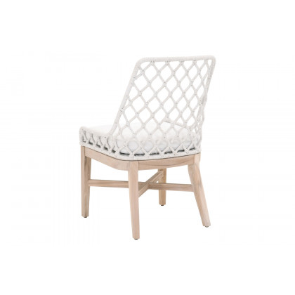 Essentials - Woven Lattis Outdoor Dining Chair in White Speckle