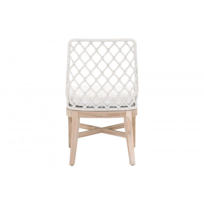 Essentials - Woven Lattis Outdoor Dining Chair in White Speckle