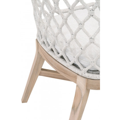 Essentials - Woven Lattis Outdoor Dining Chair in White Speckle