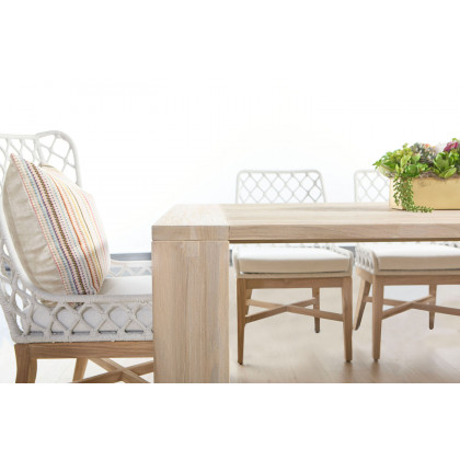 Essentials - Woven Lattis Outdoor Dining Chair in White Speckle