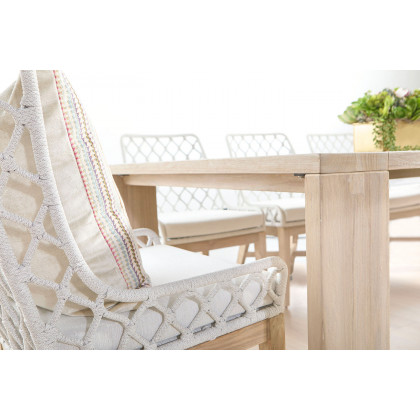 Essentials - Woven Lattis Outdoor Dining Chair in White Speckle