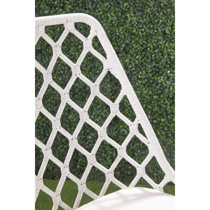 Essentials - Woven Lattis Outdoor Dining Chair in White Speckle