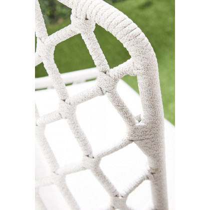 Essentials - Woven Lattis Outdoor Dining Chair in White Speckle